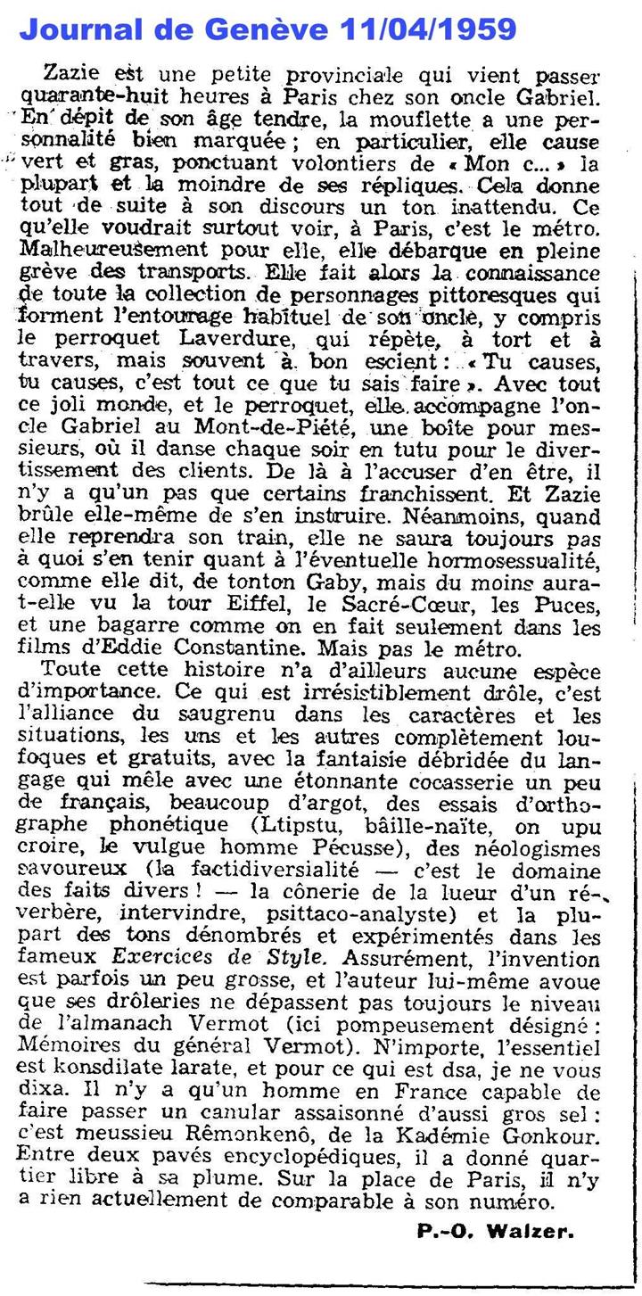 Journal de Genève - 11 avril 1959
