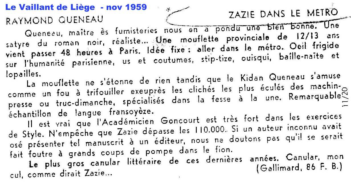LE VAILLANT DE LIEGE - novembre 1959