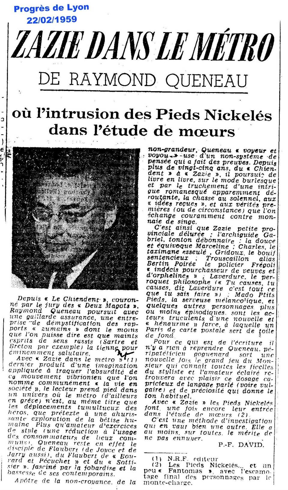PROGRES DE LYON - 22 février 1959